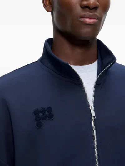 Pangaia Zip-up Sweatshirt In Blue