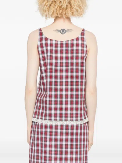 N°21 Check-pattern Lace-trim Blouse In Multi