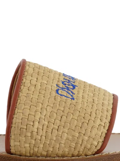 Dsquared2 Logo-embroidered Sandals In Neutral