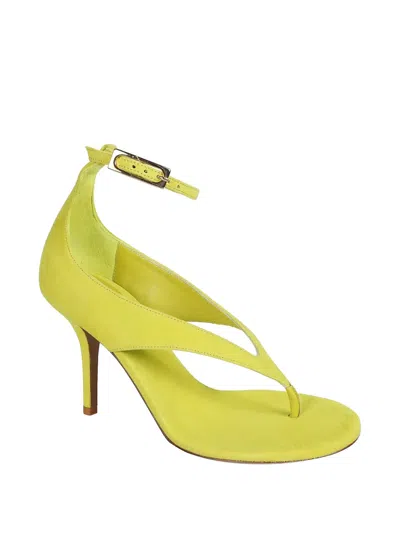 Gia Borghini Green Solid Alice Sandals In Multi