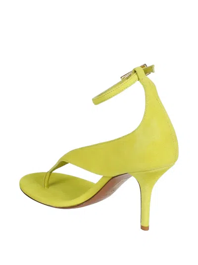 Gia Borghini Green Solid Alice Sandals In Multi