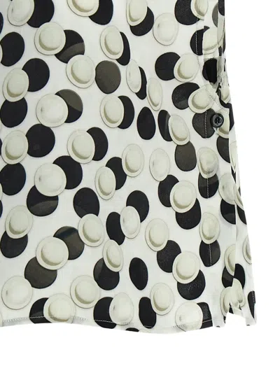 Fendi Cropped Top Dot Pattern Collared Sleeveless In Multi