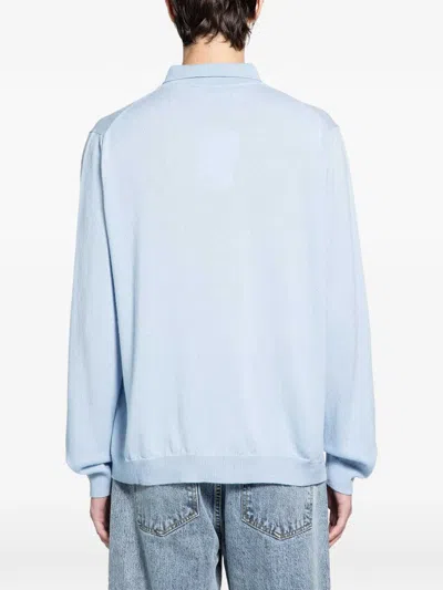 Second / Layer Frankie Wool Cashmere Polo In Blue