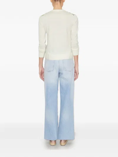 Tory Burch Silk Front Cardigan In Multi