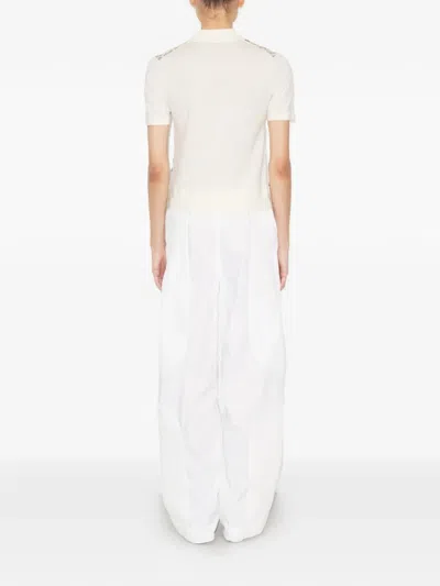 Tory Burch Silk Front Polo In Multi