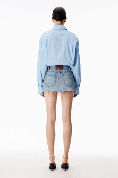 Alexander Wang Alexanderwang Mixed Media Romper Skort In Blue