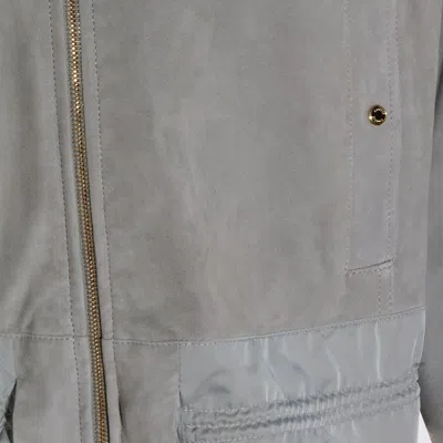 Moorer Grey Leather Jacket In Gray