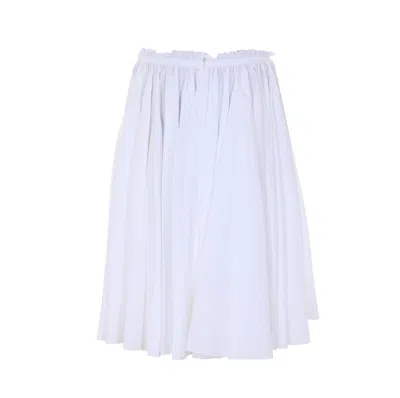 Ami Alexandre Mattiussi Ami Paris Cotton Midi Corolla Skirt In White