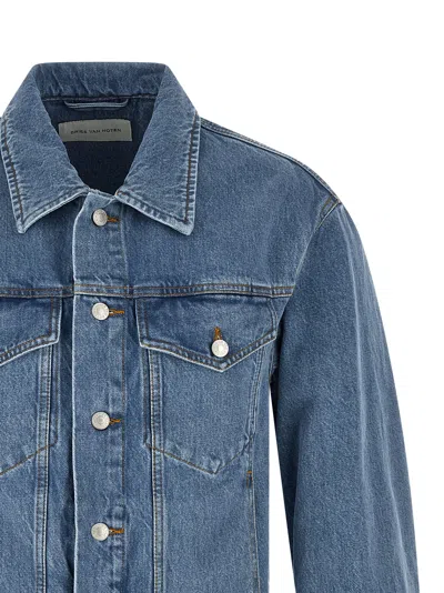 Dries Van Noten Light Blue Solid Jackets In Blue