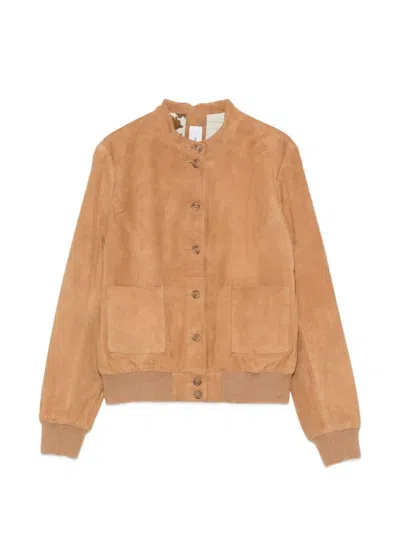 Bully Leather Jacket In Brown