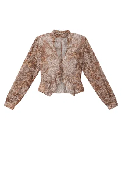 Isabel Marant Celeny Printed Cotton Voile Blouse In Brown