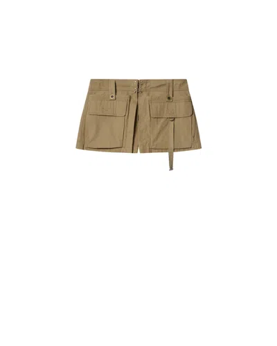 Isabel Marant Barta Cargo Shorts Straps Multiple Pockets In Neutral