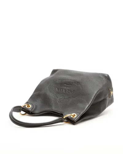 Prada Vitello Phenix Hobo Bag In Black
