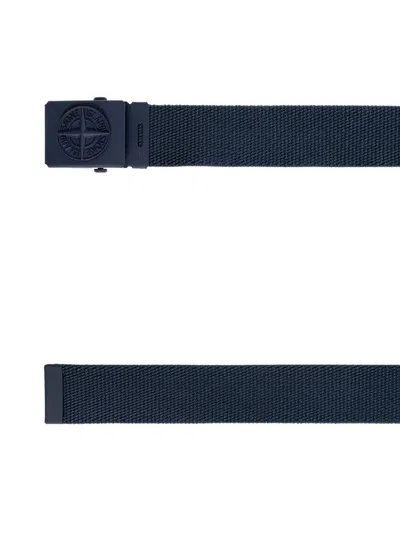 Stone Island Compass Belt In Blue