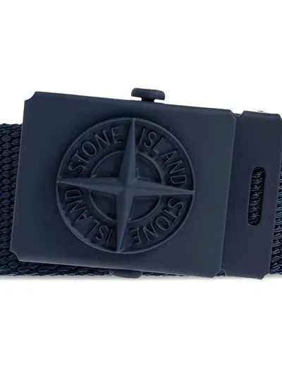 Stone Island Compass Belt In Blue