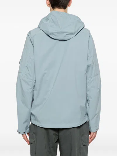 C.p. Company Pro Tek Hooded Jacket Adjustable Drawstring In Blue