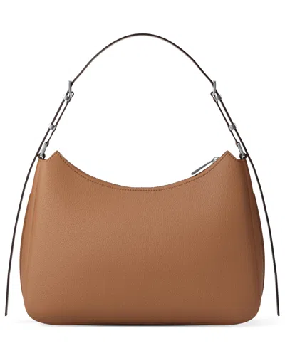 Michael Kors Nolita Medium Shoulder Bag In Hammered Leather In Neutral