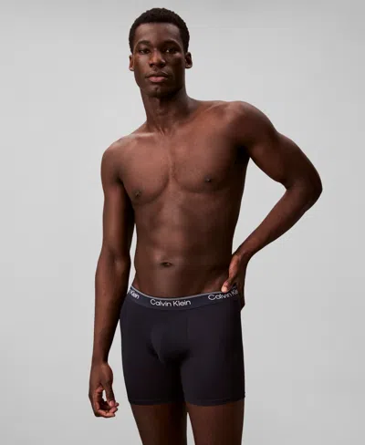 Calvin Klein Men's Microfiber Stretch 3-pack Boxer Brief In Multi