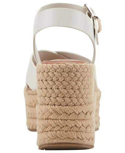 Marc Fisher Ltd Pasion Espadrille Ankle Strap Platform Wedge Sandal In White