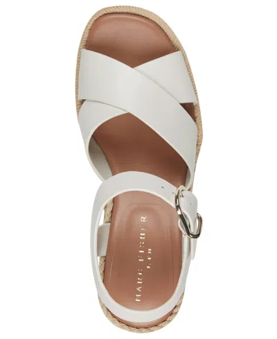 Marc Fisher Ltd Pasion Espadrille Ankle Strap Platform Wedge Sandal In White
