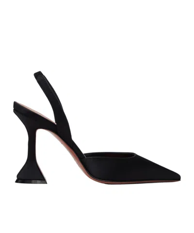 Amina Muaddi Holli 95 Sling Pointed-toe High-heeled Sandals In Black