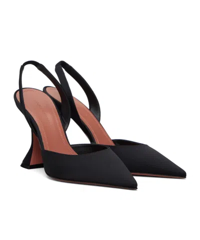 Amina Muaddi Holli 95 Sling Pointed-toe High-heeled Sandals In Black