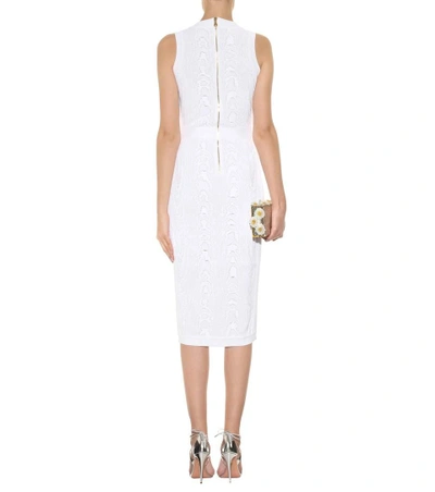 Shop Balmain Knitted-jacquard Dress In Optical White