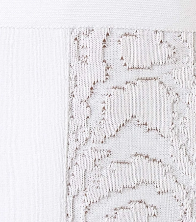 Shop Balmain Knitted-jacquard Dress In Optical White