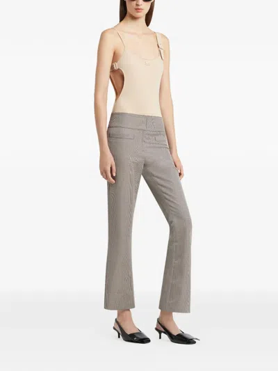 Courrèges Houndstooth Trousers In Gray
