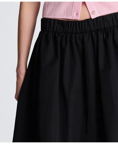 Kenneth Cole Poplin Pull On Bubble Maxi Skirt In Black