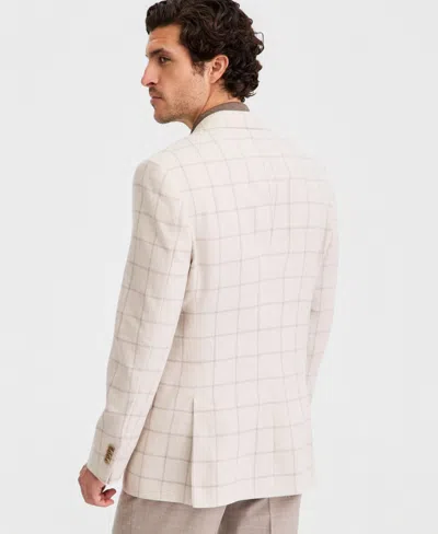 Michael Kors Men's Classic-fit Tan Patterned Blazer In Brown