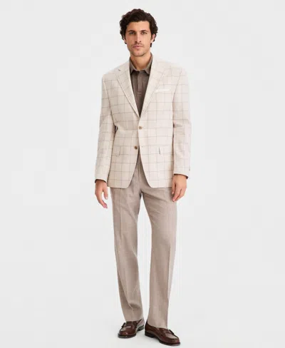 Michael Kors Men's Classic-fit Tan Patterned Blazer In Brown