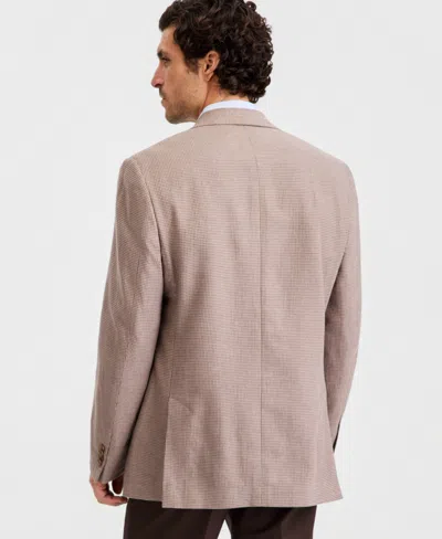 Michael Kors Men's Classic-fit Tan Patterned Blazer In Brown