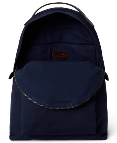 Polo Ralph Lauren Polo Bear Canvas Backpack In Newport Navy In Blue