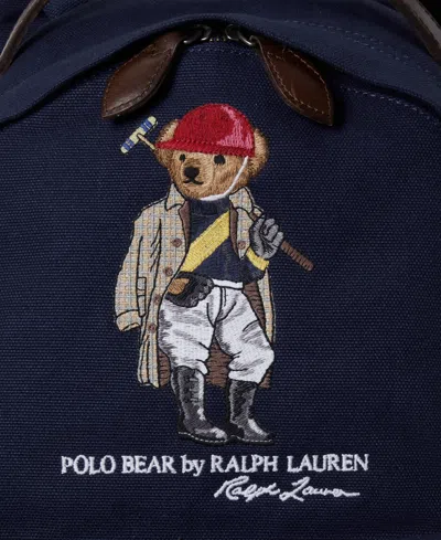 Polo Ralph Lauren Polo Bear Canvas Backpack In Newport Navy In Blue