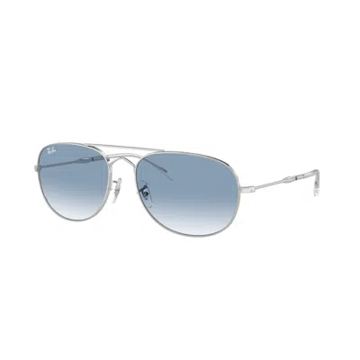 Ray Ban Bain Bridge Sunglasses Silver Frame Blue Lenses 60-17