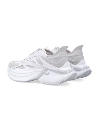 Fendi Light Mesh Sneakers Chunky Sole Pull Tab In White