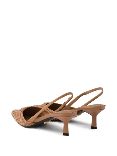 Prada 75mm Leather Heeled Pumps In Multi
