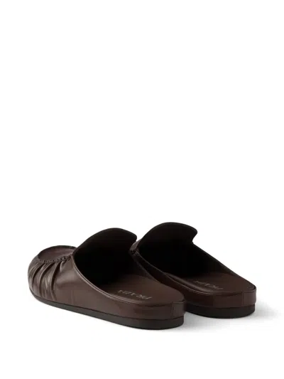 Prada Leather Mules In Multi