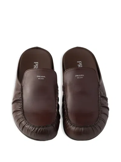 Prada Leather Mules In Multi