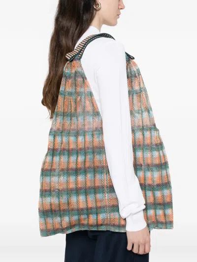 Epice Udaipur Check-pattern Tote Bag In Orange
