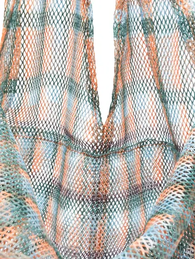 Epice Udaipur Check-pattern Tote Bag In Orange