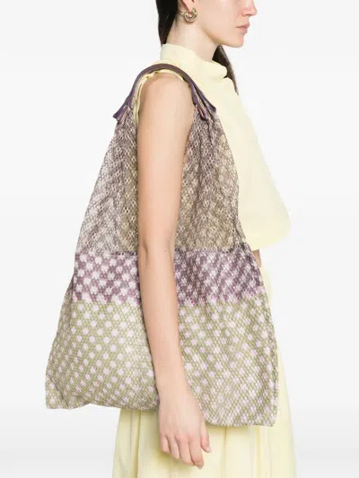 Epice Check-pattern Tote Bag In Green