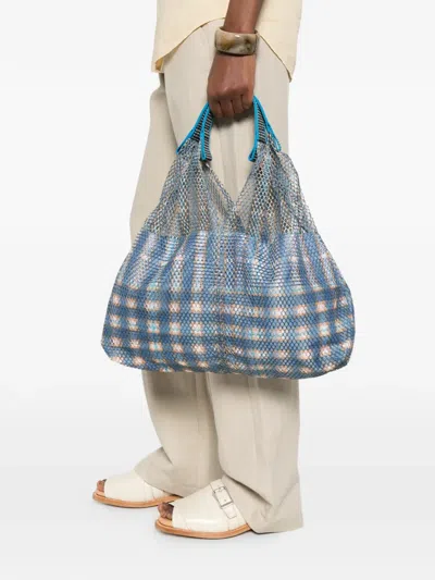 Epice Elvizer S Check Shoulder Bag In Blue