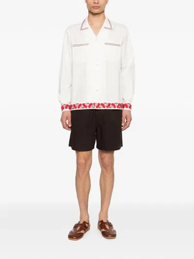 Bode White Cherry Lane Beaded Shirt In White