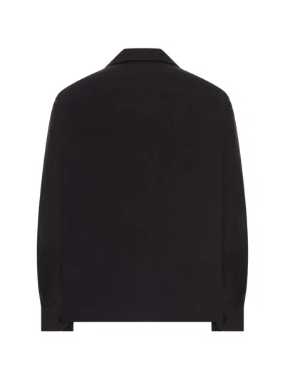 Visvim Wool Overshirt With Patch Pockets In Black
