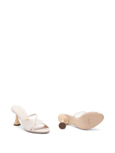 Rodo Sandals With Wicker Heel In Neutral