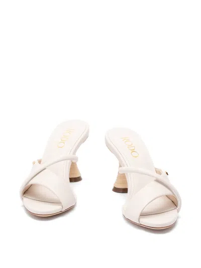 Rodo Sandals With Wicker Heel In Neutral