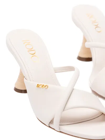 Rodo Sandals With Wicker Heel In Neutral