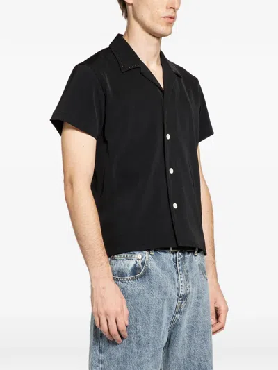 Second / Layer Ss Avenue Button-up Shirt In Black